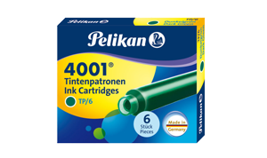 Pelikan TP/6 bläckpatron mörkgrön Standard Din (kort) Pelikan TP/6 bläckpatron mörkgrön Standard Din (kort)
